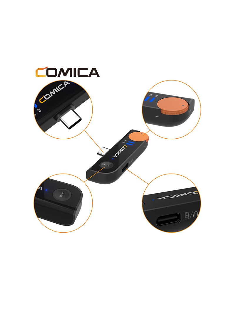 Comica Vimo S-UC Dual Mini Wireless Microphone Type C BLACK - Image 5