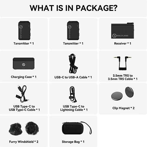 Hollyland LARK MAX Duo 2-Person Wireless Microphone System (2.4 GHz, Black) - Image 22
