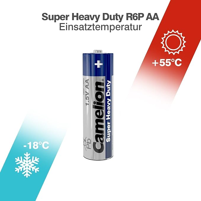 Camelion AA SHD Zinc-Carbon Batteries - 4+2 Free Pack - Image 4