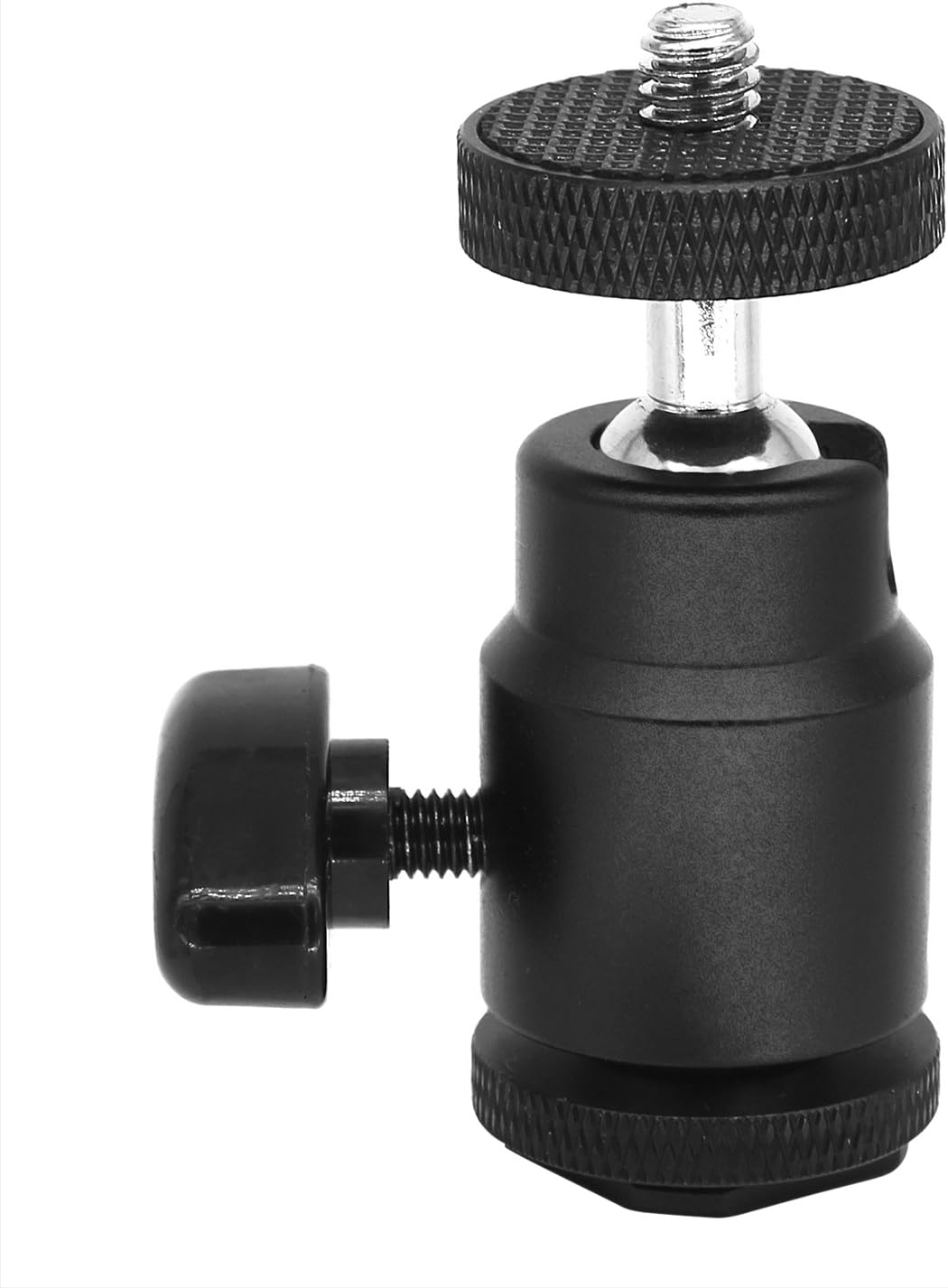 Anwenk 1/4" Hot Shoe Adapter Mount Camera Ball Head Hot Shoe Mount with 1/4" Tripod Screw Head for Lightweight Light LCD Monitors Flash Photography Studio Action Camera - Image 2