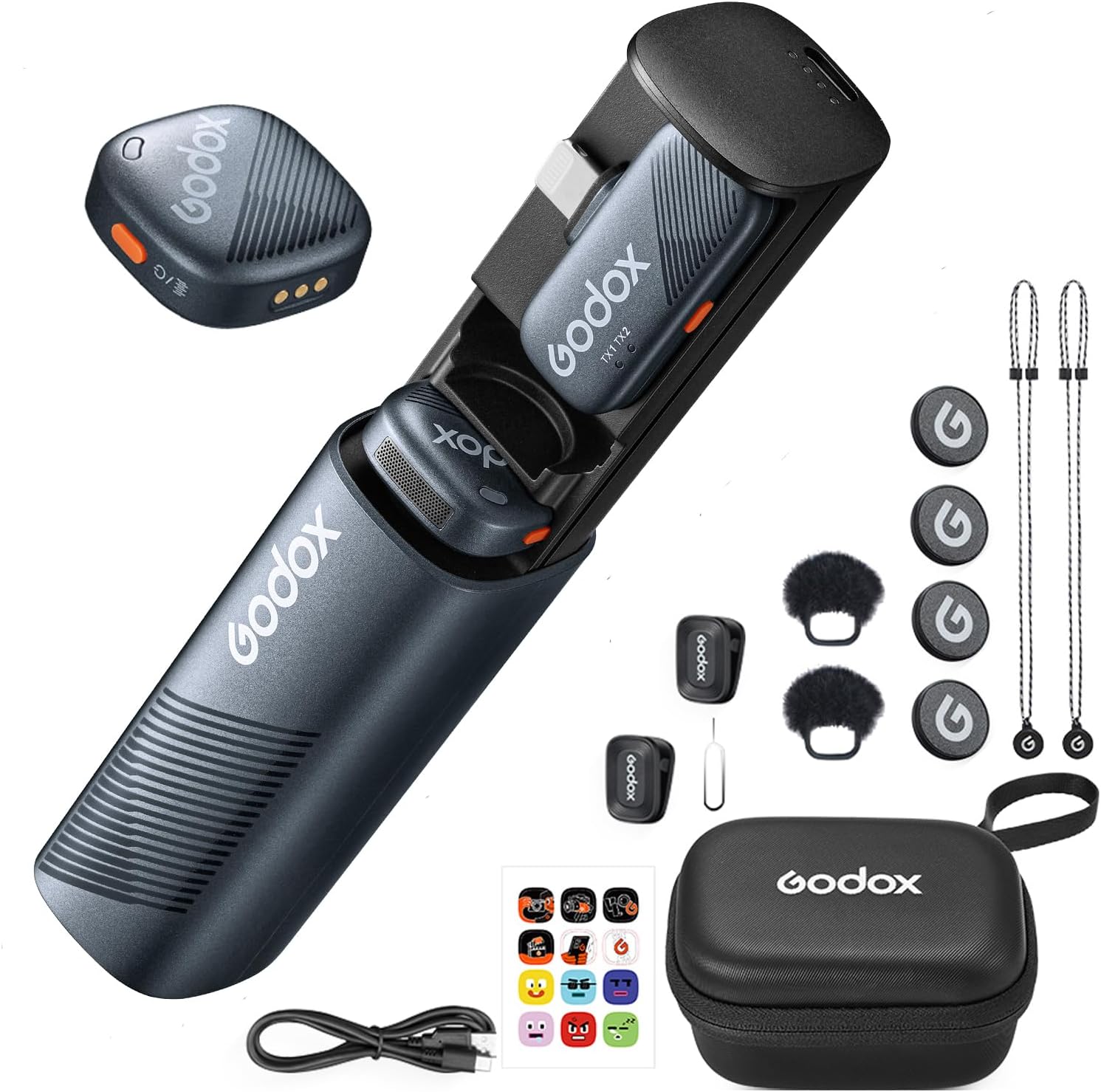 Godox Cube-SL K2 IPhone Microphone (Black) + Mic adaptor - Image 3